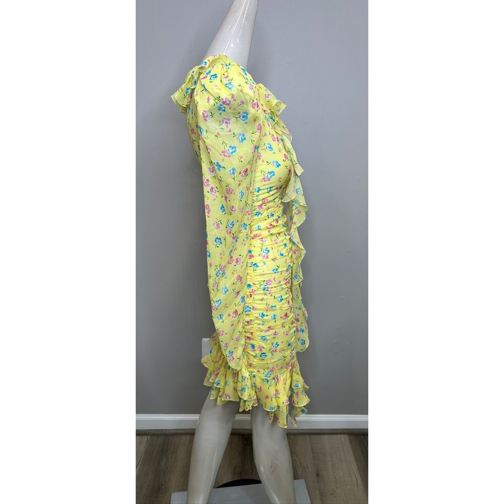 ALESSANDRA RICH Violet cutout ruffled floral-print silk-georgette mini dress IT3 - Picture 7 of 12